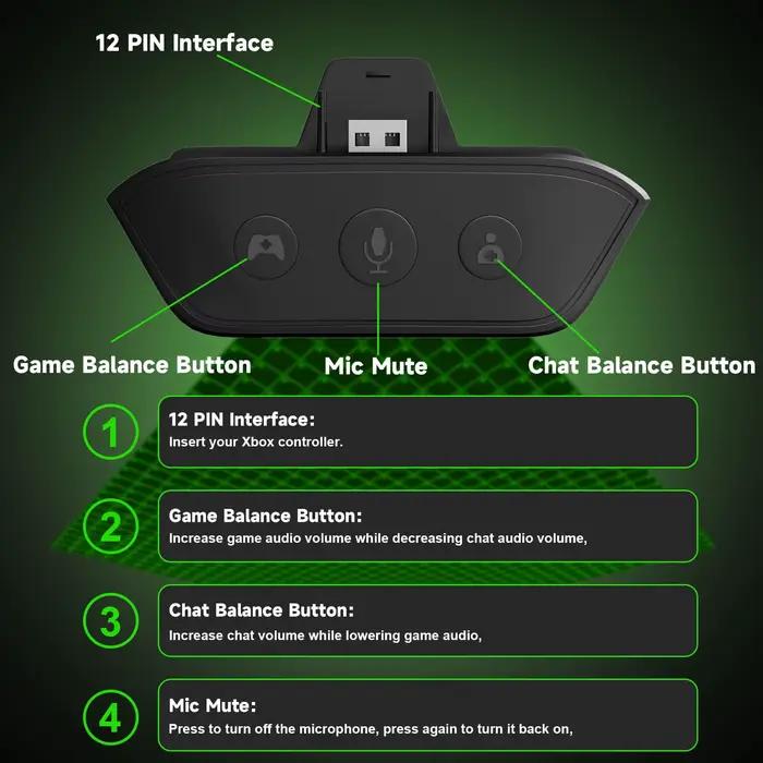 Casque de jeu sans fil pour Xbox/PC/Switch Game/Chat Audio
