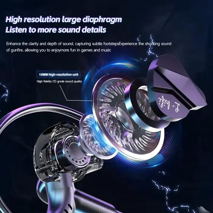 Écouteurs de jeu casque de joueur avec double Microphones Typec & 3.5mm