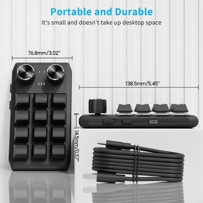 Clavier mécanique Ultra-mince avec 12 touches programmables