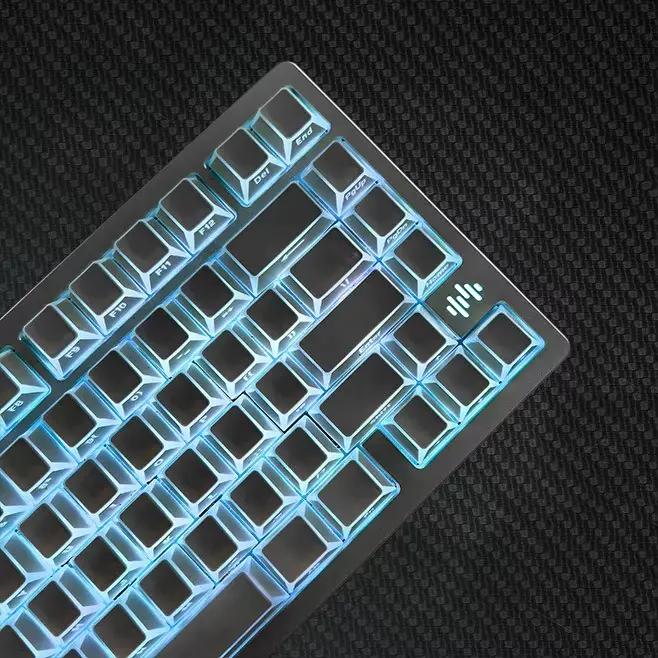 Clavier mécanique avec touches à bords incurvés et impression latérale