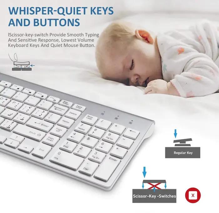 Clavier sans fil 2.4G, disposition anglaise arabe