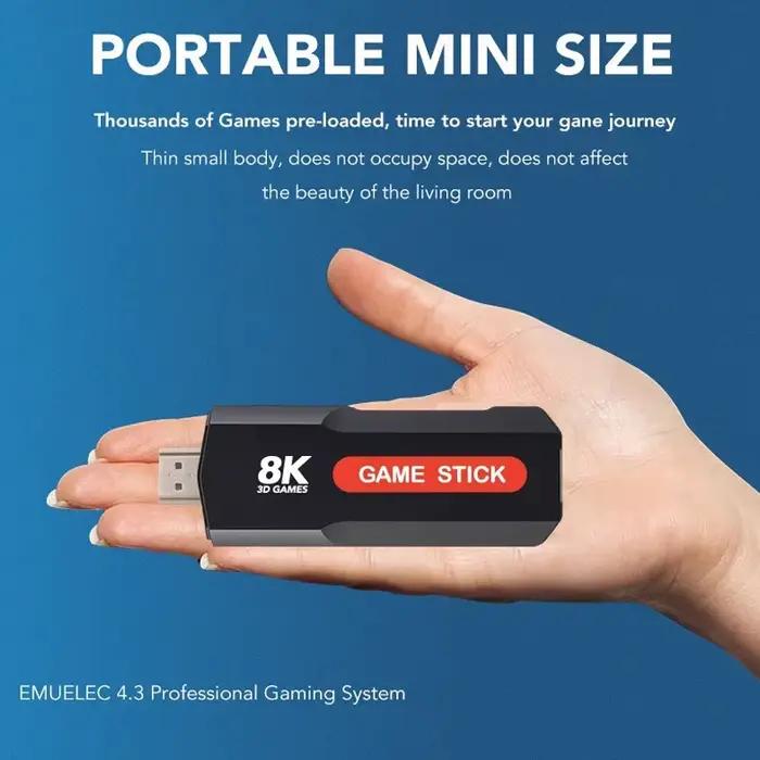 Console de jeu X2 Game Stick HD 4K 8K 3D avec deux manettes sans fil