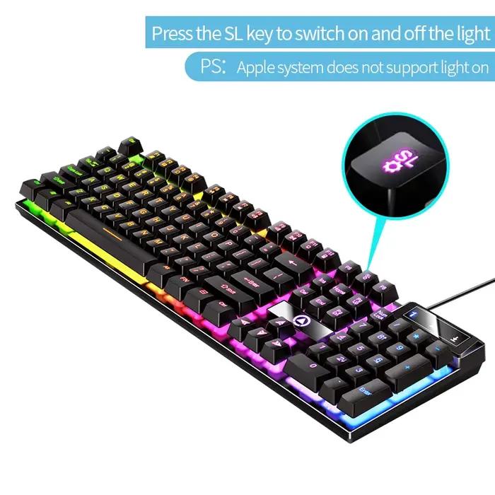 Clavier de jeu USB filaire avec rétro-éclairage