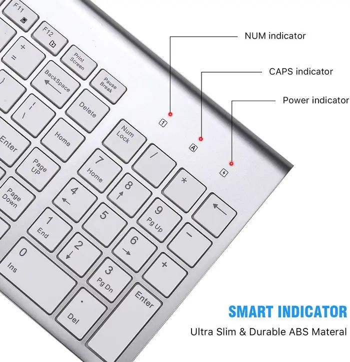 Clavier sans fil 2.4G, disposition anglaise arabe