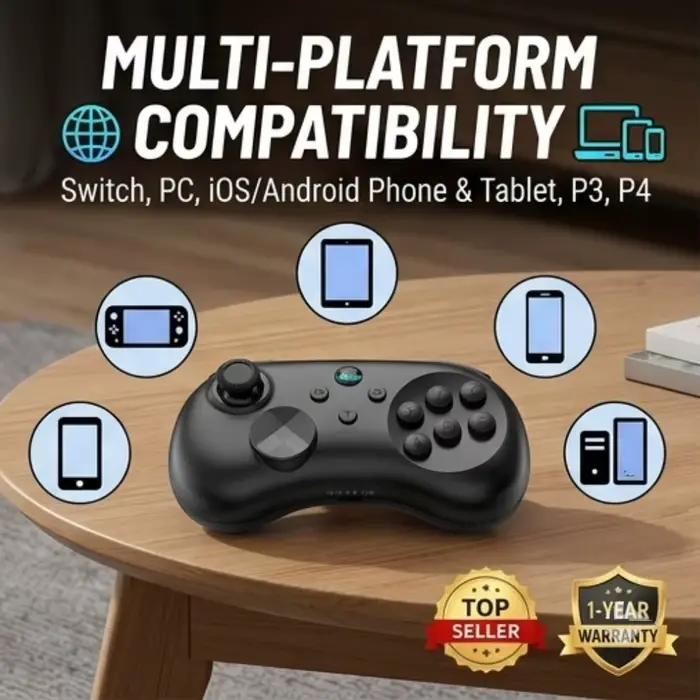 Manette de combat sans fil Y04 avec joystick à effet Hall