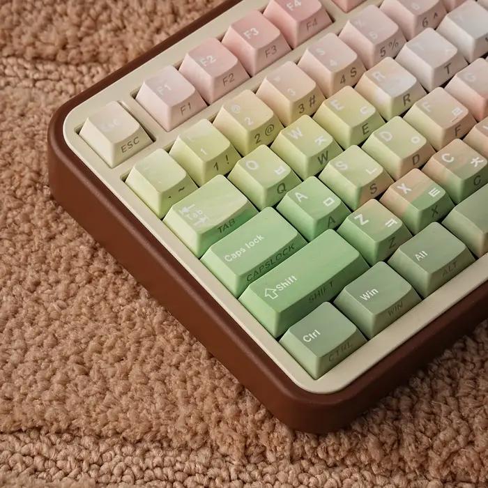 Capuchons de touches de clavier mécaniques en PBT avec éclairage latéral pour gamers et développeurs, disponibles en français, anglais, allemand, espagnol, japonais, arabe, ambre, beige, bronze, crème, cyan, gris foncé, gris clair, kaki, marron, rose clair, orange