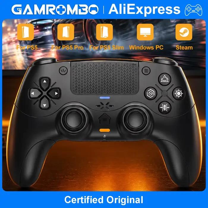 Manette de jeu GAMROMBO PS5/PC contrôleur sans fil gâchettes adaptatives retour haptique double choc moteur linéaire contrôle de jeu occasions spéciales gaming