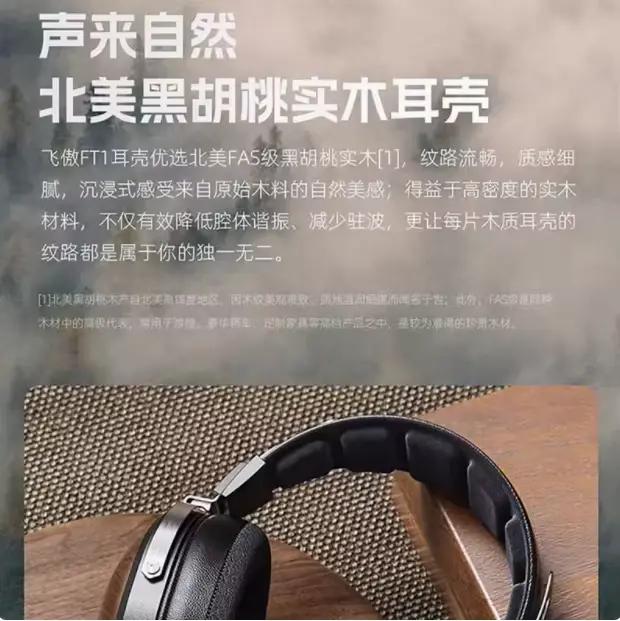 FT1 casque Hi-Fi filaire à diaphragme Composite en Fiber Nanowood sur l'oreille fermée à l'arrière