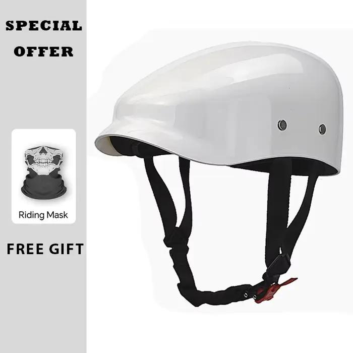 Béret japonais casquette casque rétro Vintage corée demi visage casque de Moto hommes femmes Scooter Cruiser équitation Cascos équipement de Moto