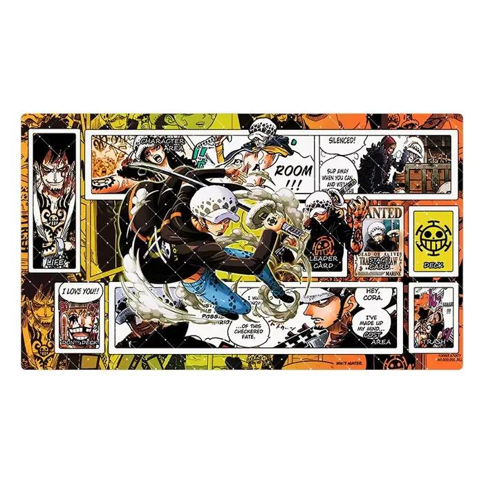 Tapis de jeu en caoutchouc 600x350mm One Piece Trafalgar Law Donquixote Doflamingo Gol D Roger OPCG pour joueur unique
