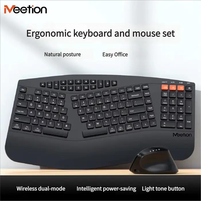 Ensemble clavier et souris sans fil Bluetooth Meetion 2.4G