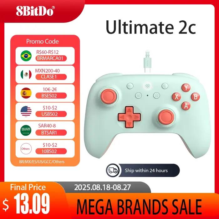 Contrôleur de jeu filaire 8BitDo UlOscar 2C pour PC Windows 11 Android Steam gameplay personnalisable occasion spéciale