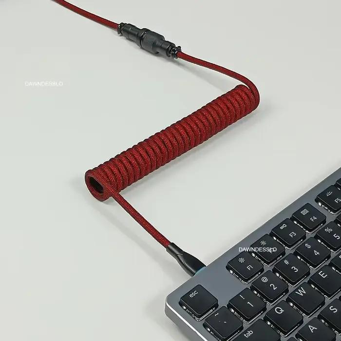 Câble de clavier enroulé USB C pour clavier de jeu mécanique