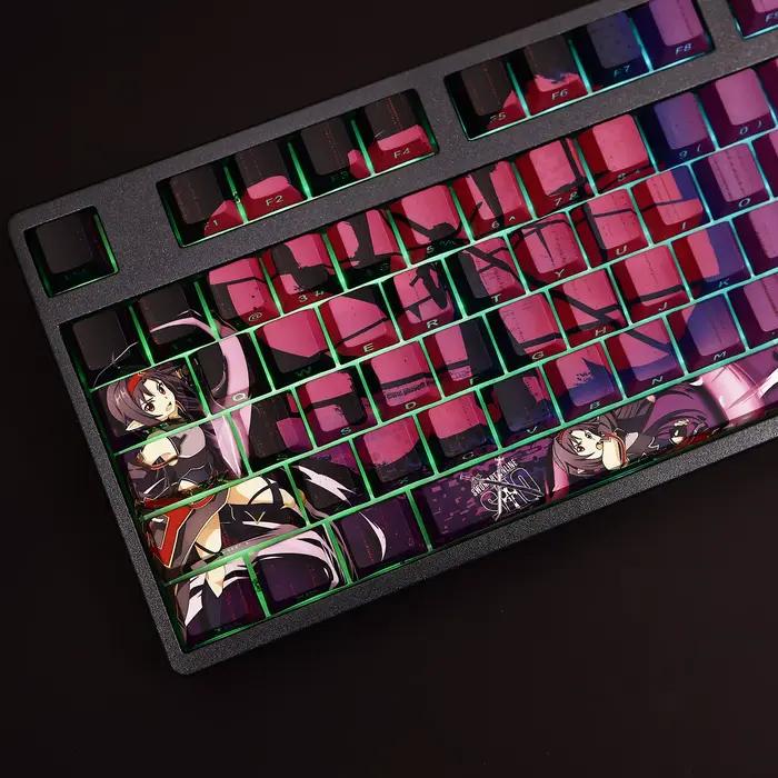 108 touches/ensemble Yuuki épée Art en ligne SAO mignon fille bricolage PBT cerise profil Keycaps pour MX Switch pour clavier mécanique jeu cadeau