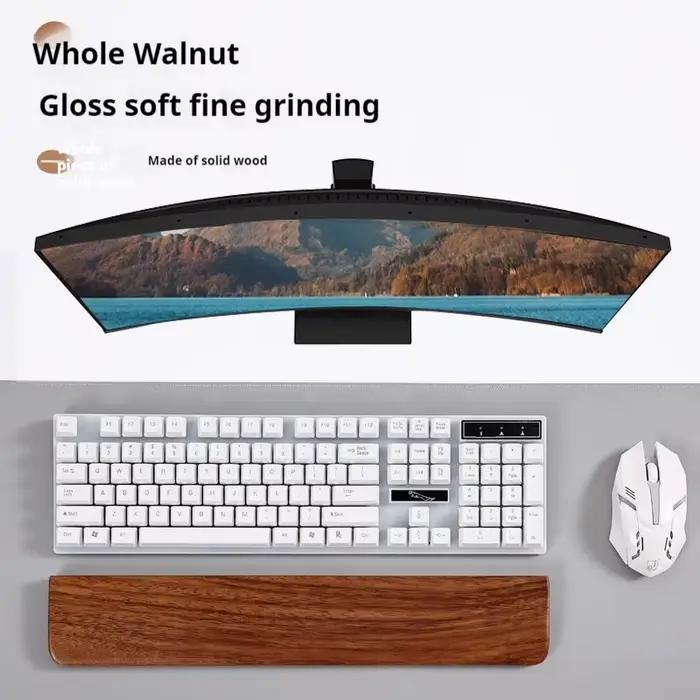 Nouveau repose-poignets ergonomique en bois de noyer pour clavier mécanique