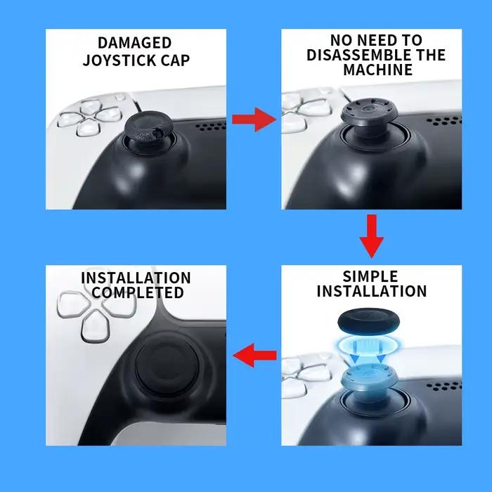 Capuchon de remplacement et de réparation pour manette de jeu PS4 et PS5 sans démontage et installation facile