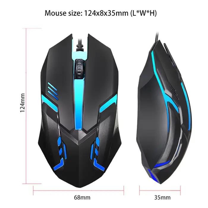 Souris de jeu filaire Kebidumei avec éclairage LED respiratoire pour joueurs électroniques et amateurs de qualité supérieure
