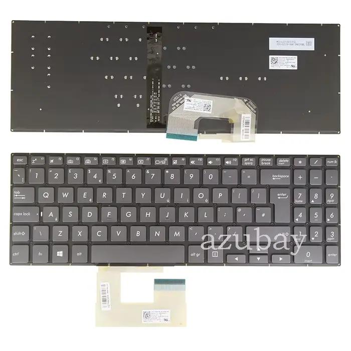 Clavier AZUBAY pour Asus Q525UA UX561UA UX561UN Q505UA BK00010 BKKU00010 SN6570BL 0KNB0-5631UK00 5631US00 5632UI00 clavier remplacement anglais us ergonomique silver orange