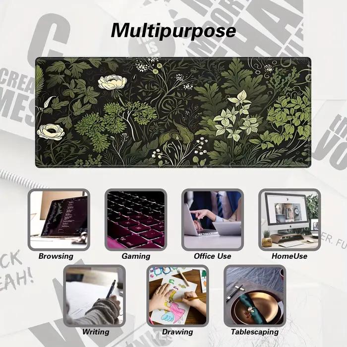 Grand tapis de souris plante florale verte botanique