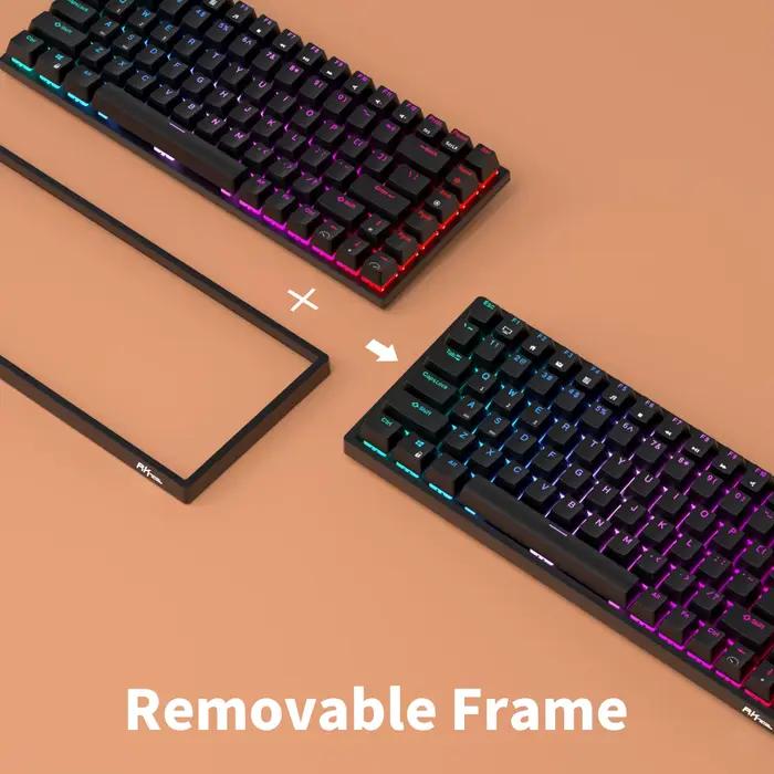 RK ROYAL KLUDGE RK84 75% RVB Triple Mode Clavier Mécanique BTpig/2.4G/USB-C 84 Chaud Interchangeable Bluetooth Sans Fil