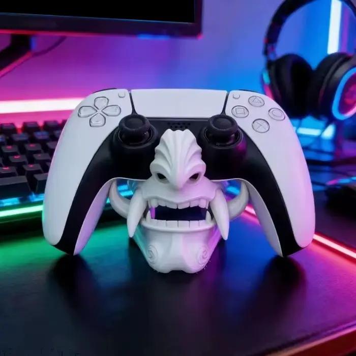 Support de manette de jeu en forme de masque de samouraï