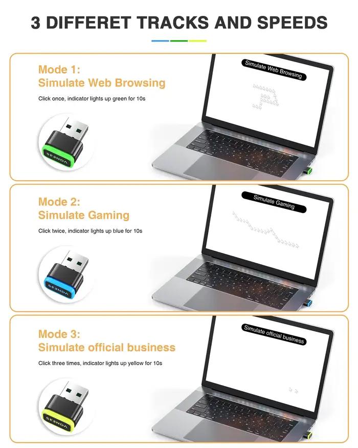 Souris Jiggler USB sans pilote Shaker mécanique indétectable simulateur de déplacement
