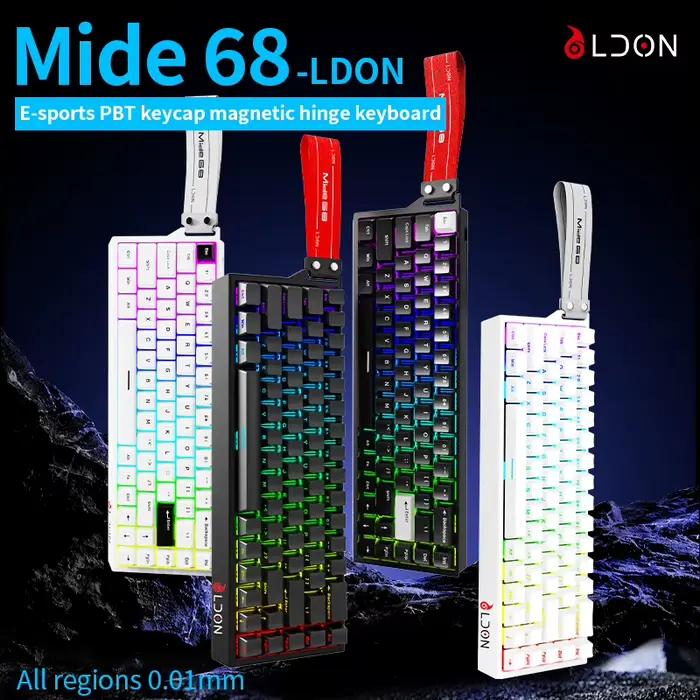 Clavier mécanique professionnel LDON MD68 Pro avec touches PBT et charnières magnétiques