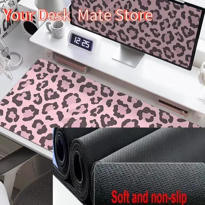 Tapis de souris imprimé léopard rose