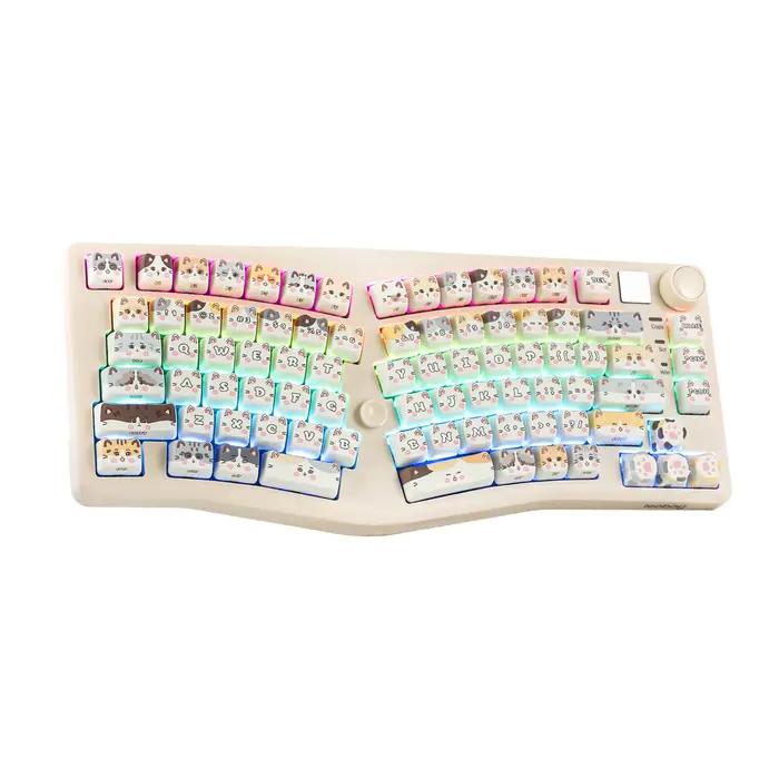 Clavier mécanique LEOBOG A75 Alice Layout joystick sans fil filaire interrupteurs noirs bleus couleurs argent noir blanc pour gamer créateur