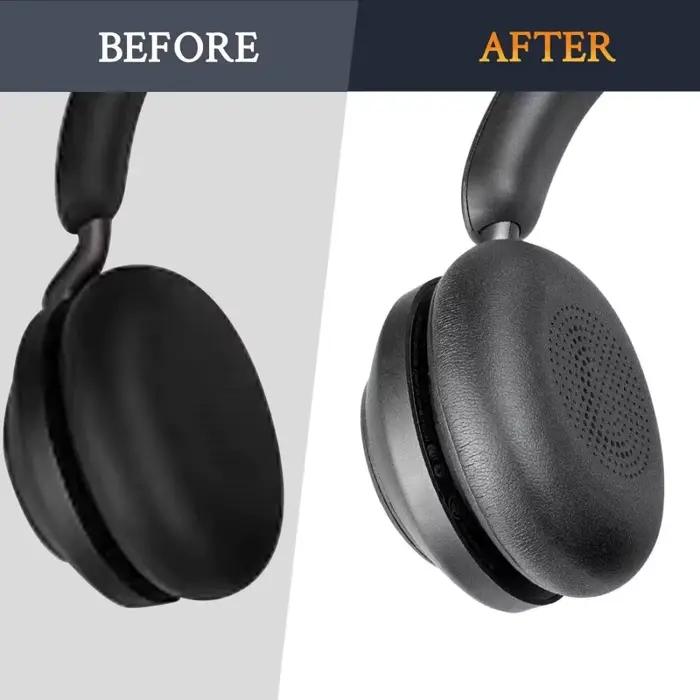 Coussinets d'oreille de remplacement confortables pour casque sans fil supra-auriculaire Jabra Evolve2 65/40/Elite 45h
