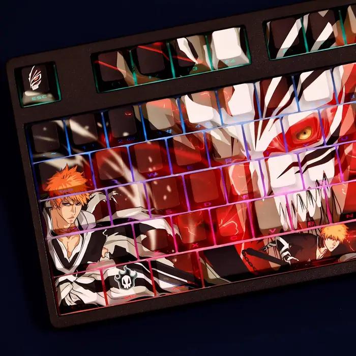 108 touches/ensemble Kurosaki Ichigo Keycap PBT rétroéclairées latéralement