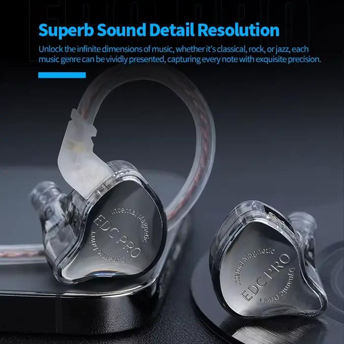 KZ EDC PRO amélioré haute qualité dynamique HIFI dans l'oreille câble Interchangeable filaire mouvement suppression du bruit casque