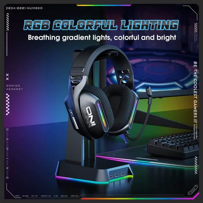 Casque de jeu sans fil Onikuma Gt808 à trois modes avec micro