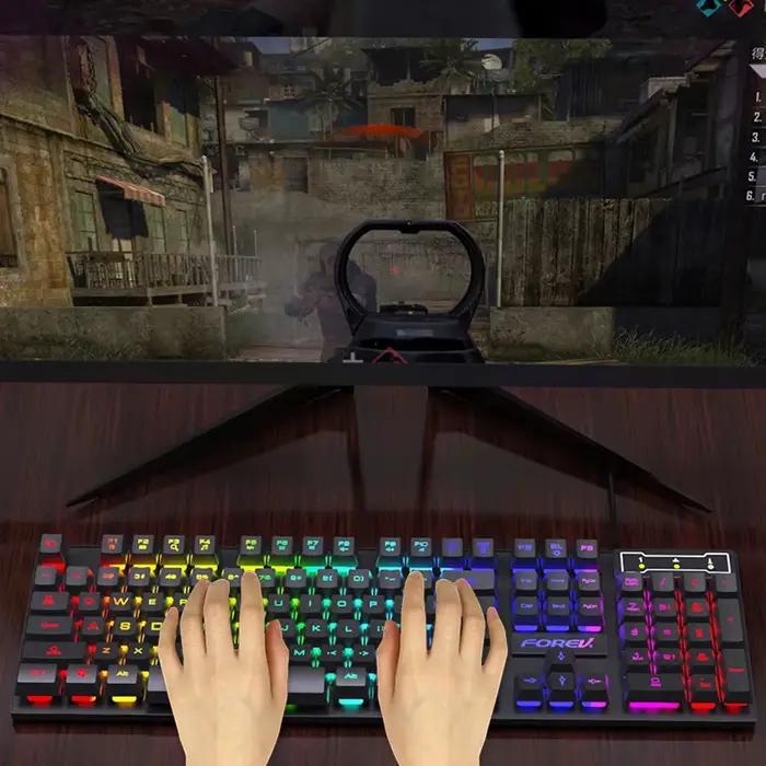 Clavier de jeu filaire à sensation mécanique 104 touches pour ordinateur portable PC