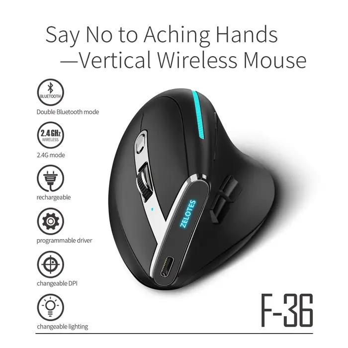 ZELOTES F-36 souris verticale sans fil 2.4G