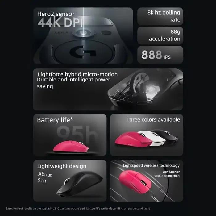 Logitech PRO X SUPERLIGHT 2c souris de jeu sans fil Bullshit King 4e génération Mini édition légère 8K/88G/888IPS Esports