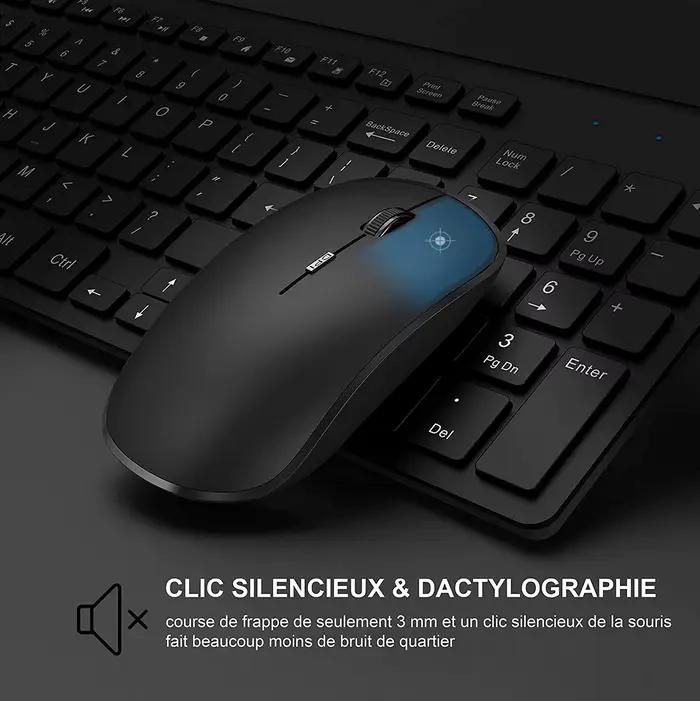 France Keyboard Combo clavier et souris sans fil - Full Size Slim Thin