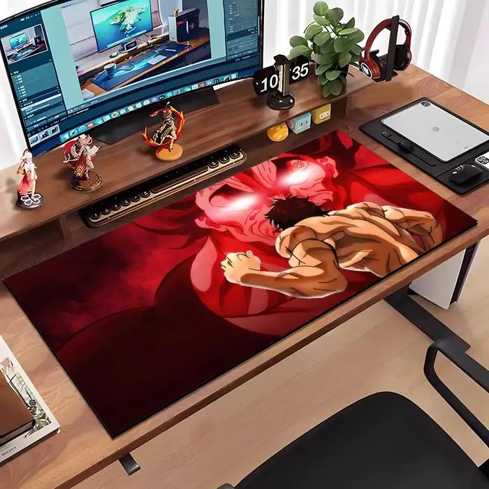 Baki The Grappler Tapis de souris de jeu en caoutchouc antidérapant