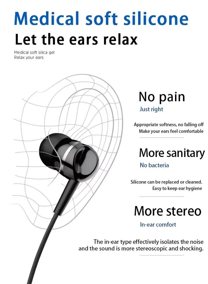 【Livraison rapide】 Dolby Sound dans l'oreille écouteur HIFI caisson de basses universel 3.5mm casque filaire avec micro