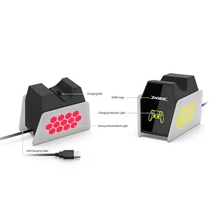 Station de charge unique intelligente pour manette PS5 et PS5 Elite avec chargeur de contrôleur de lumière LED
