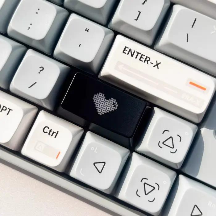 Echome translucide coeur Keycaps personnalisé Cool ABS casquettes/démarrage court 1.75UKey casquettes pour clavier mécanique jeu accessoires cadeau