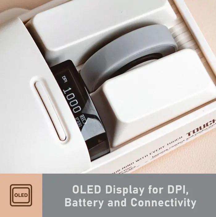 LOFREE Touch PBT souris sans fil 3 modes avec récepteur USB connexion filaire Bluetooth Rechargeable 4000DPI écran OLED Compatible