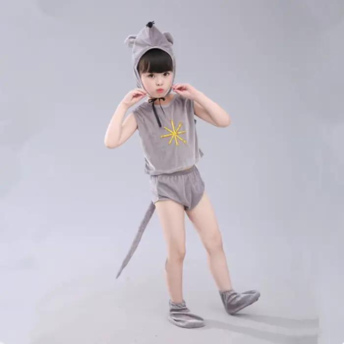 Costumes de petite souris grise pour enfants, vêtements de Cosplay d'animaux, vêtements de spectacle pour enfants de la maternelle, Costume de danse mignon