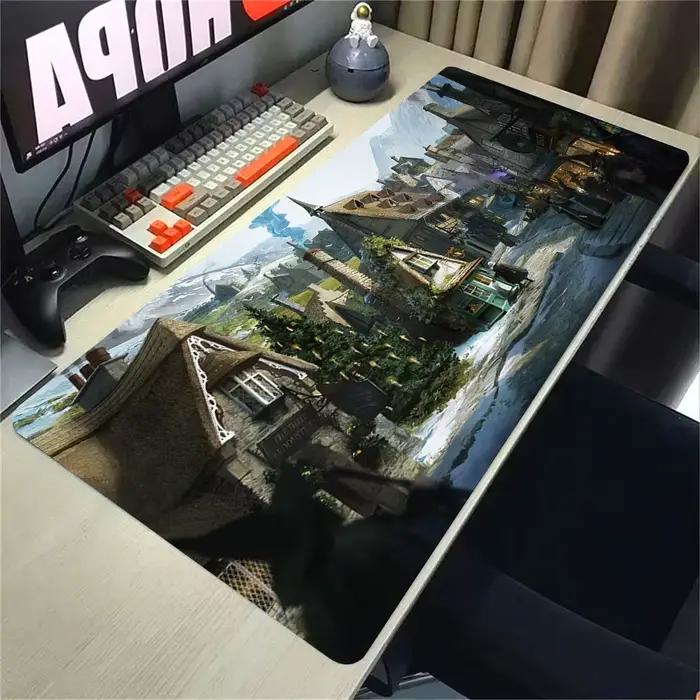 Tapis de souris H-Hogwarts Legacy en caoutchouc naturel avec repose-poignet pour gamers, antidérapant, résistant à l'eau et aux décolorations, idéal pour bureau et ordinateur portable
