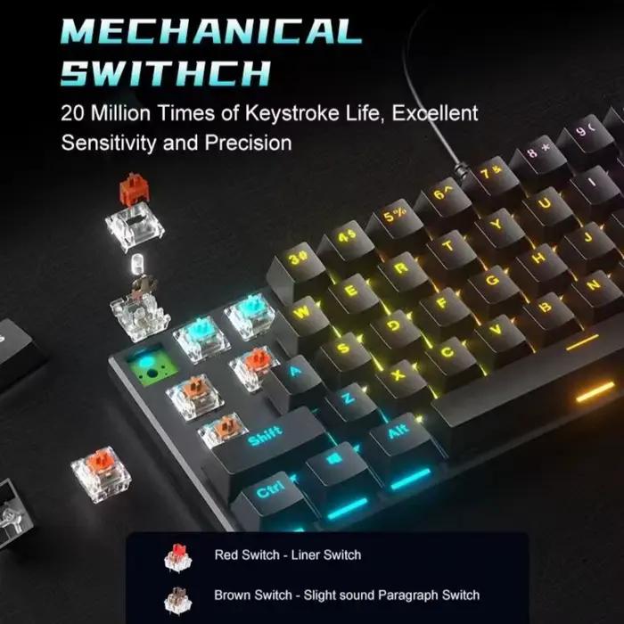 Clavier mécanique de jeu BD61 60% 61 touches