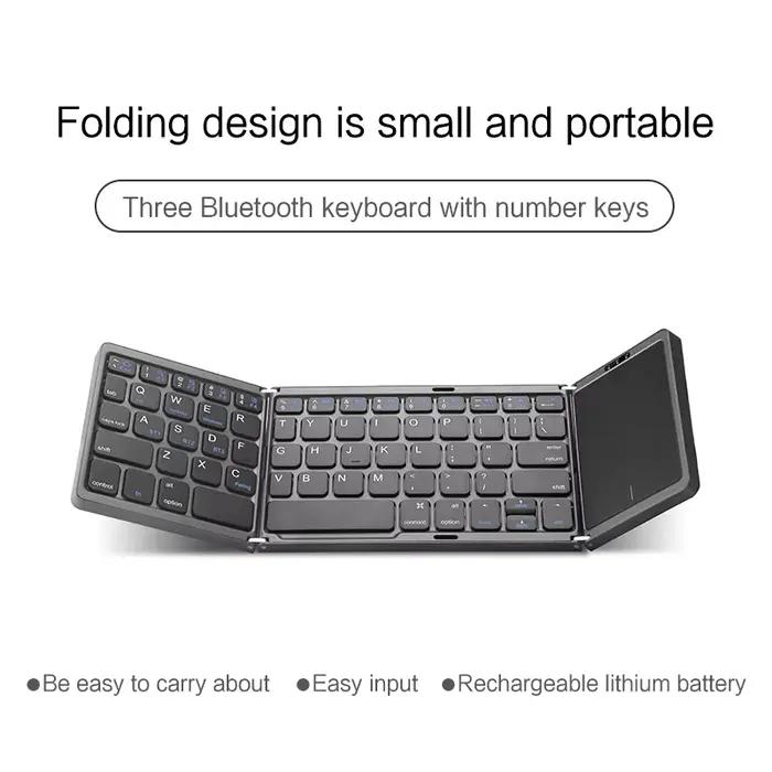 Mini clavier Bluetooth sans fil pliable russe