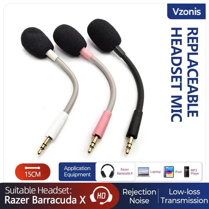 Microphone de remplacement rose pour casque de jeu sans fil Razer Barracuda X multiplateforme