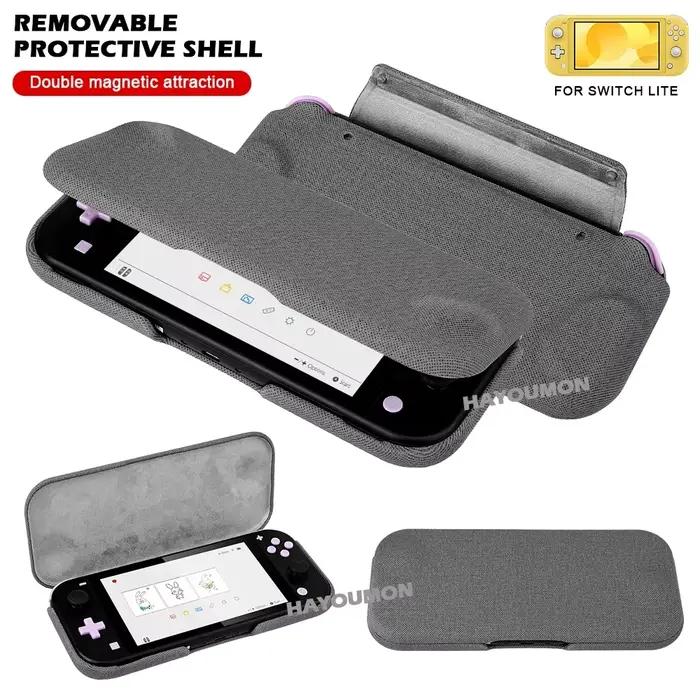 Étui de protection pour Switch Lite avec coque avant magnétiquement détachable pour accessoires de jeu