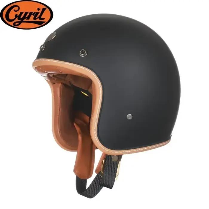 Casque de moto ouvert léger en fibre de verre Vantage Jet homologué DOT ECE pour hommes et femmes