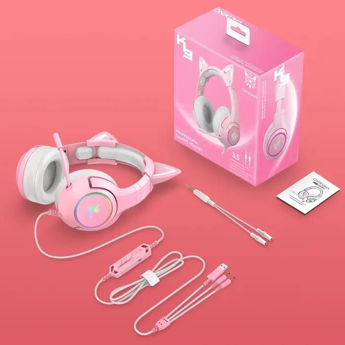 ONIKUMA K9 Filaire Casque avec RGB Lumière Flexible HD Mic 3.5mm Gaming